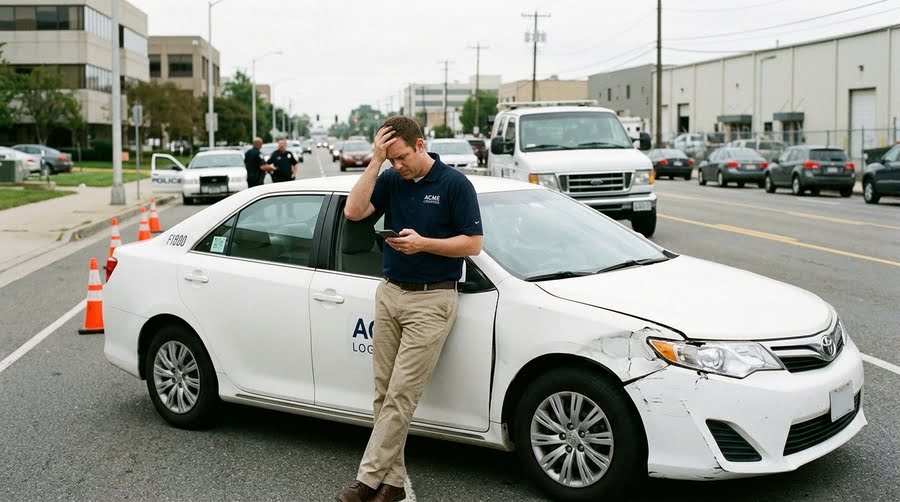 can you get fired for crashing company car​
