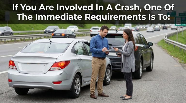 if you are involved in a crash, one of the immediate requirements is to-